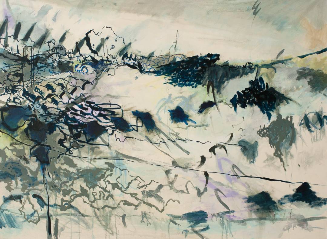 Markus Tepe - Südliche Landschaft (einer geht weg), 2011, Öl und Acryl auf Leinwan, 110 x 150cm